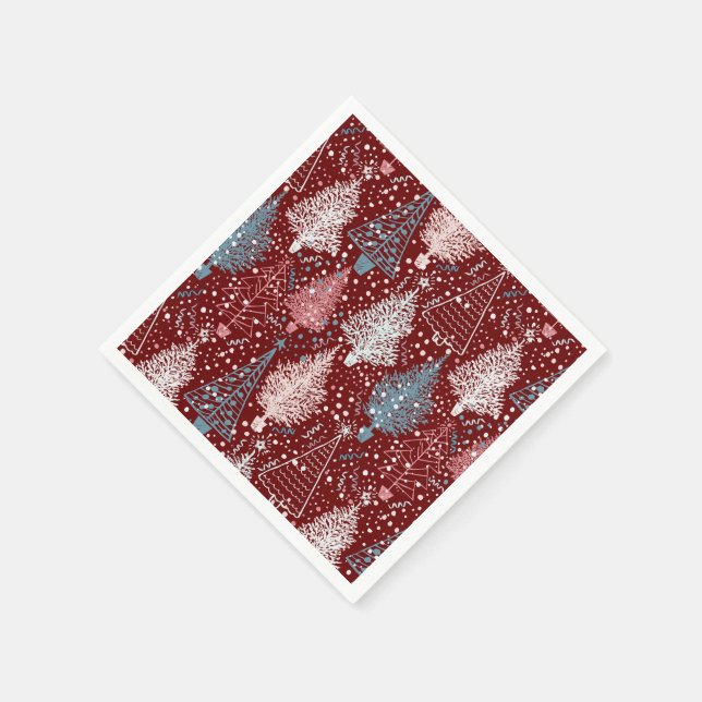Abstrakte Weihnachtsbaumen Muster 3 Serviette (Ecke)