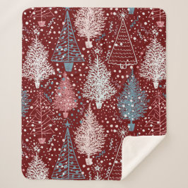 Abstrakte Weihnachtsbaumen Muster 3 Sherpadecke