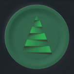 Abstrakte Weihnachtsbaumfeier Pappteller<br><div class="desc">Stilvolle,  moderne abstrakte Weihnachtsbaume auf grünem Hintergrund,  lustige Teller für Ihre Weihnachtsfeier. PASSENDE Artikel in unserem Geschäft.</div>