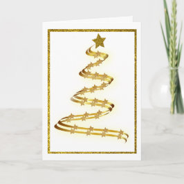 Abstrakte Weihnachtsbaumstars Kontur Custom Feiertagskarte