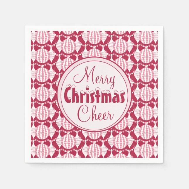 Abstrakte Weihnachtsbrillen, rot und weiß, mit Sch Serviette (Vorderseite)