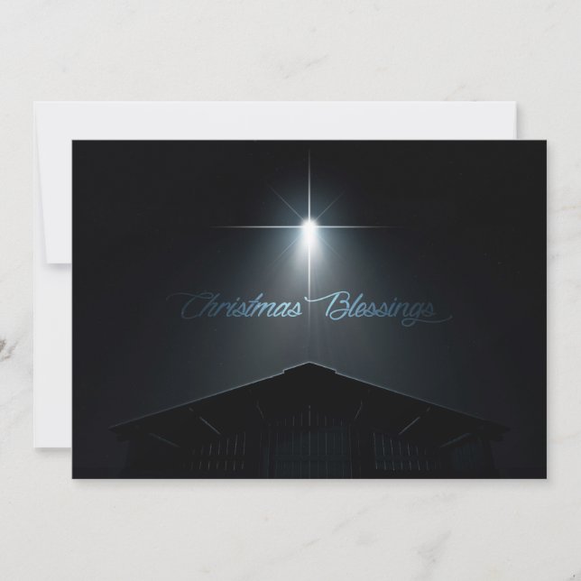 Abstrakte Weihnachtskrippe stabil und Star Feiertagskarte (Vorderseite)