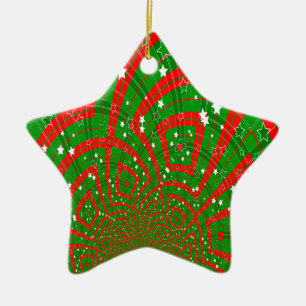 abstrakte Weihnachtsmuster Keramik Ornament