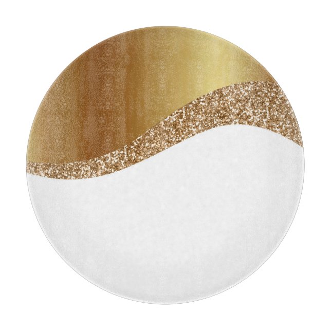 ABSTRAKTE WEISSE GOLDSCHEIBE SCHNEIDEBRETT (Vorderseite)