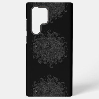 Abstrakte weiße Umrisswellen Nahtloses Handyhülle Samsung Galaxy Hülle