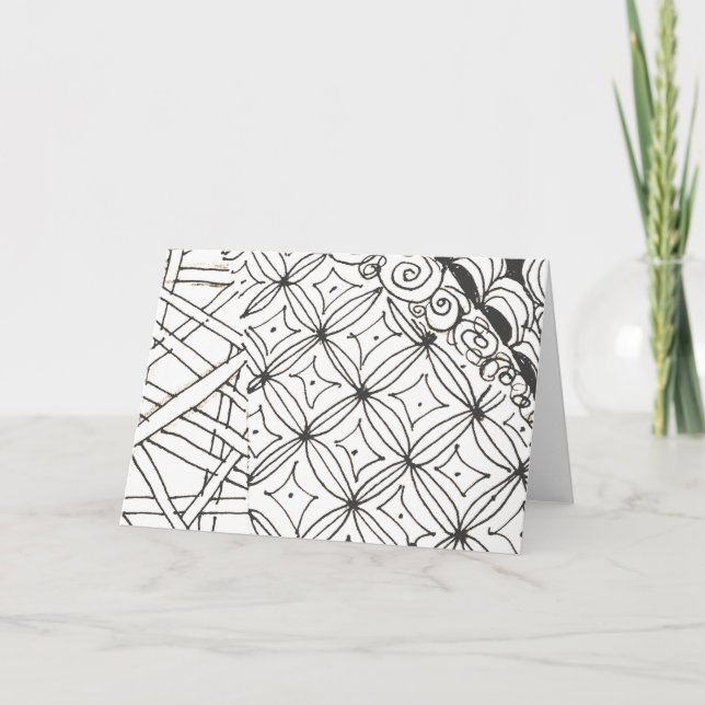 Abstrakte, weiße und schwarze Designs beachten. Dankeskarte (Vorderseite)