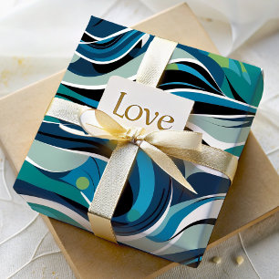 Abstrakte Welle von Baumwollanniversary-Geschenke Geschenkpapier