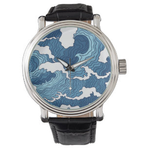 Abstrakte Wellen Armbanduhr