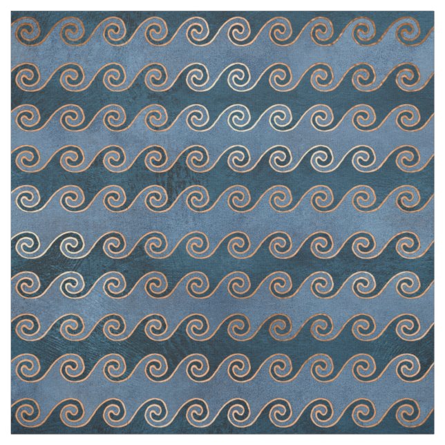 Abstrakte Wellen auf blau Stoff (Muster)