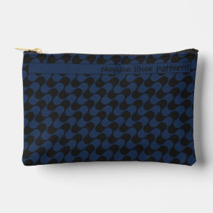 Abstrakte Wellen Blau und Schwarz mit Text Zubehörtasche