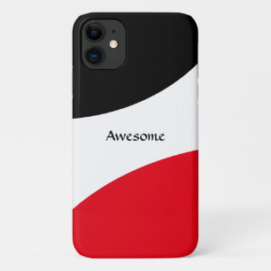 Abstrakte Wellen in Schwarz, Rot und Weiß Case-Mate iPhone Hülle