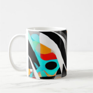 Abstrakte Wellen in Türkis Kaffeetasse