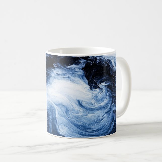 Abstrakte Wellen Kaffeetasse (VorderseiteRechts)