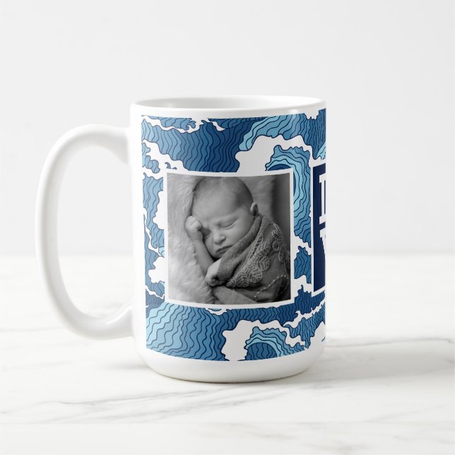 Abstrakte Wellen | LIEBE mit Fotos Kaffeetasse (Links)