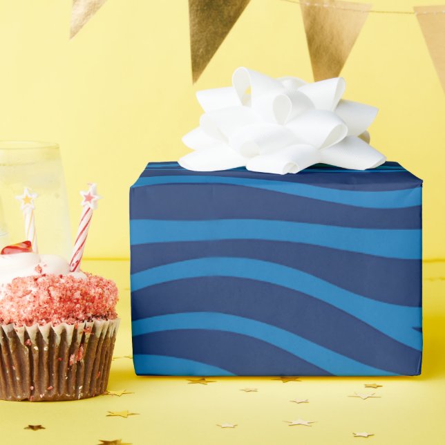 Abstrakte Wellen und Wasserfluss Geschenkpapier (Geburtstagsparty)