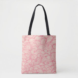 Abstrakte wellenförmige Striche, vintage Muster. Tasche