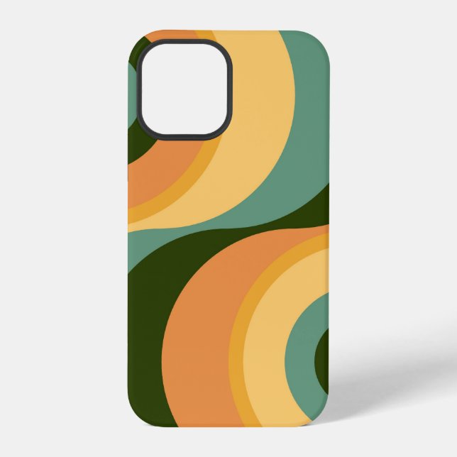 Abstrakte wellige bunte Retro #3 iPhone 12 Pro Hülle (Rückseite)