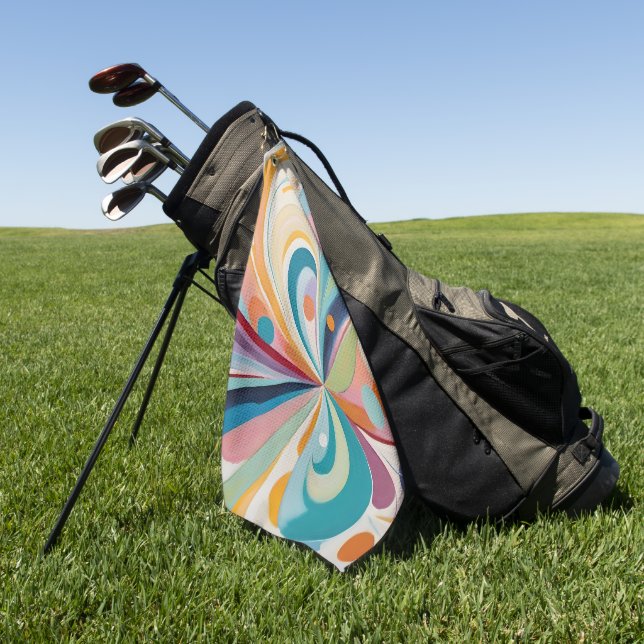 Abstrakte wellige Formen Golfhandtuch (Gras)