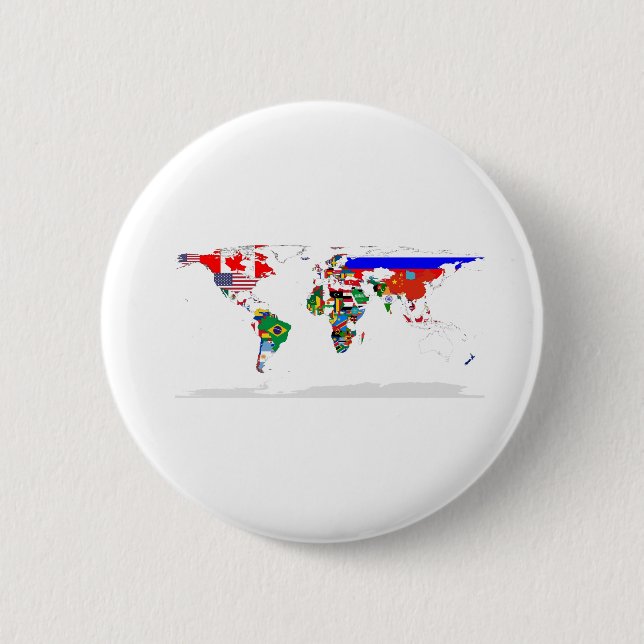 Abstrakte Weltkarte Button (Vorderseite)