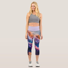 Abstrakte Weltraum-Nebel-Kunst - Farbkosmisch Capri Leggings