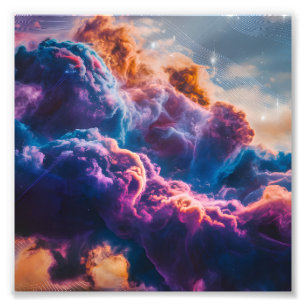 Abstrakte Weltraum-Nebel-Kunst - Farbkosmisch Fotodruck
