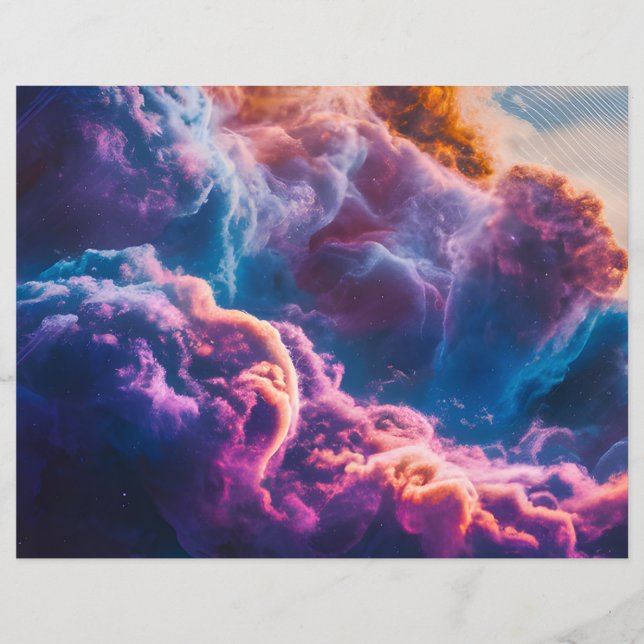 Abstrakte Weltraum-Nebel-Kunst - Farbkosmos Flyer (Vorne)