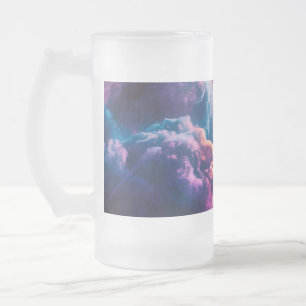 Abstrakte Weltraum-Nebel-Kunst - Farbkosmos Mattglas Bierglas