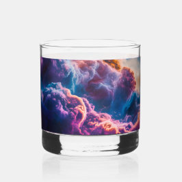 Abstrakte Weltraum-Nebel-Kunst - Farbkosmos Whiskyglas