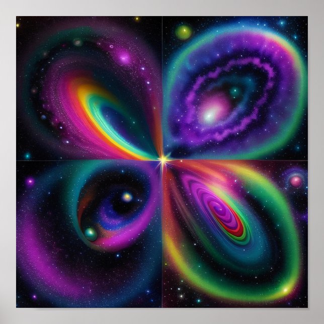 Abstrakte Weltraumkunst Poster (Vorne)