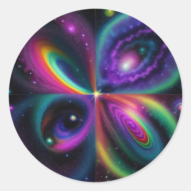 Abstrakte Weltraumkunst Runder Aufkleber (Vorderseite)