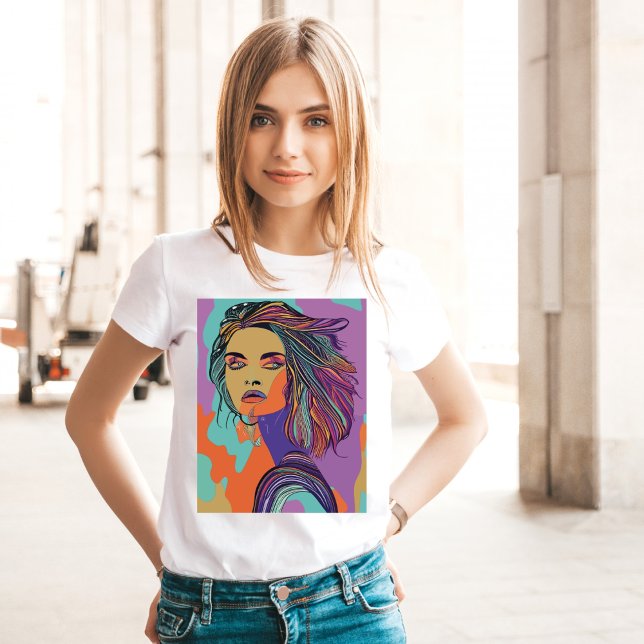 Abstrakte Whimsical Face Farbenfrohe Künstlerische T-Shirt (Von Creator hochgeladen)