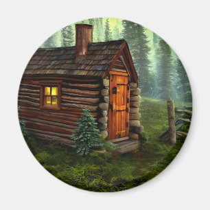 Abstrakte Whimsical Kleine Jagdhütte Magnet
