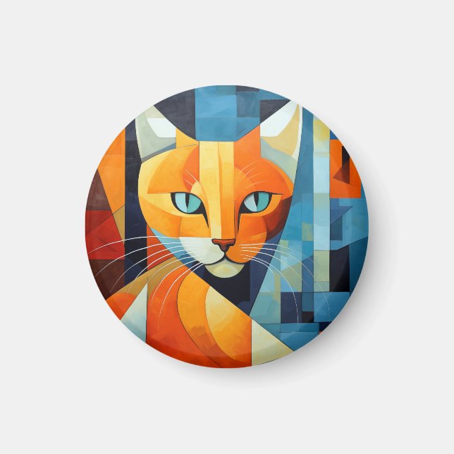 Abstrakte Whiskys: Orange Cat Magnet (Vorne)