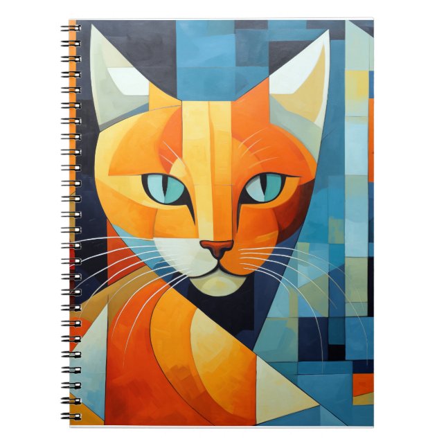 Abstrakte Whiskys: Orange Cat Notizblock (Vorderseite)