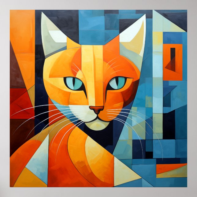 Abstrakte Whiskys: Orange Cat Poster (Vorne)