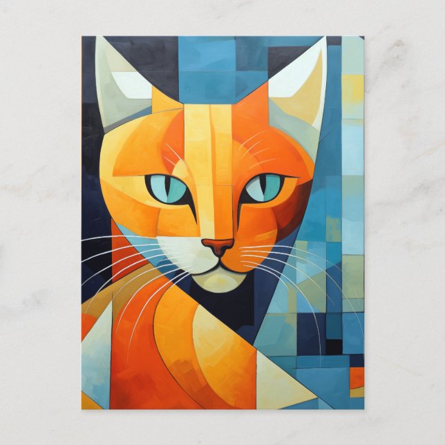 Abstrakte Whiskys: Orange Cat Postkarte (Vorderseite)