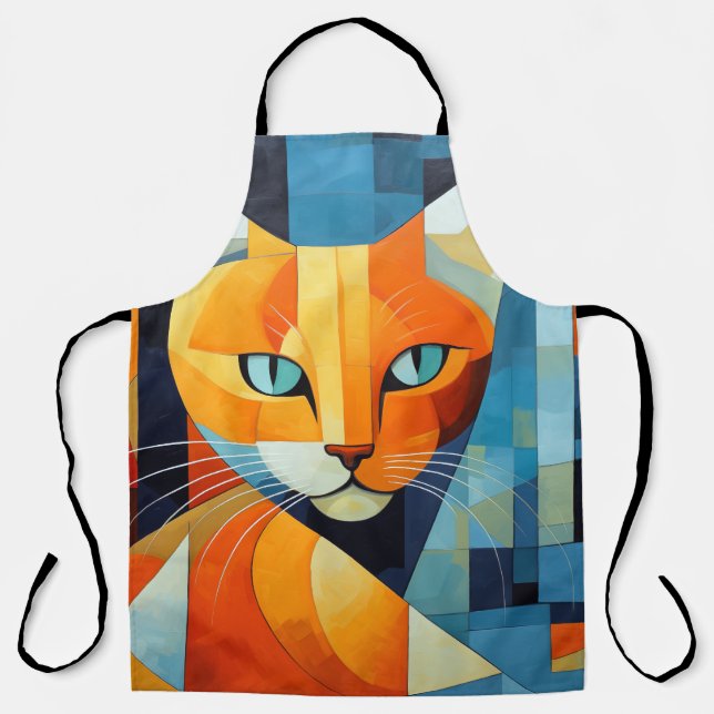 Abstrakte Whiskys: Orange Cat Schürze (Vorderseite)