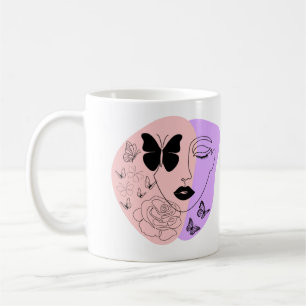 Abstrakte, wiederverwendbare Lebensmitteltasche Kaffeetasse