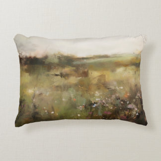 Abstrakte Wiese Wildblume Kunst Dekokissen