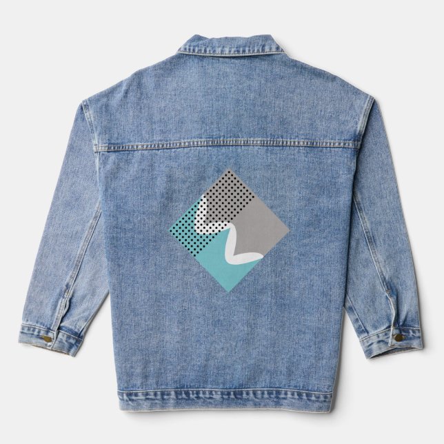 Abstrakte Wiggles Jeansjacke (Rückseite)