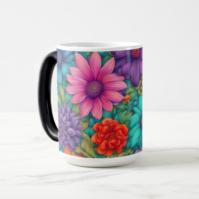 Abstrakte wild lebende Blume #23 - Verwandlungstasse (Vorderseite Links)