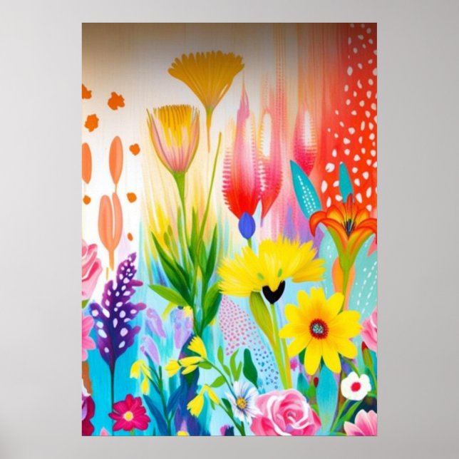Abstrakte Wildblume Poster (Vorne)