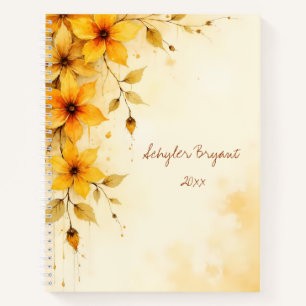 Abstrakte Wildblumen-Blumen-Spiralblock Notizbuch
