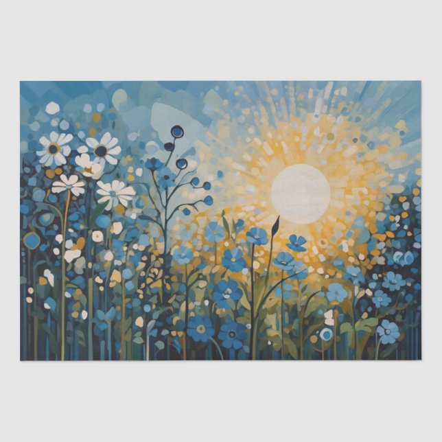 Abstrakte Wildblumen für Sonnenaufgänge Seidenpapier (Vorderseite)
