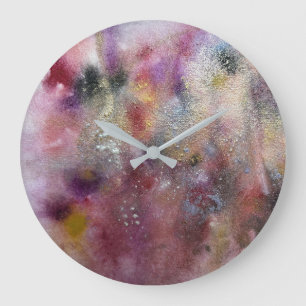 Abstrakte Wildblumen Große Wanduhr