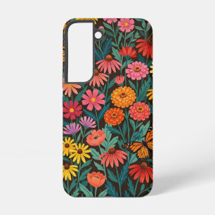 Abstrakte Wildblumen Schmetterling Samsung Hüllen Galaxy Hülle