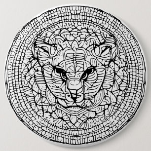 Abstrakte Wildkatze Button