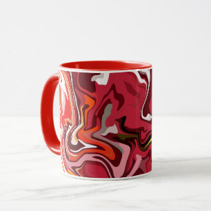 Abstrakte Wirbel aus feurigem Rot und lebendiger E Tasse