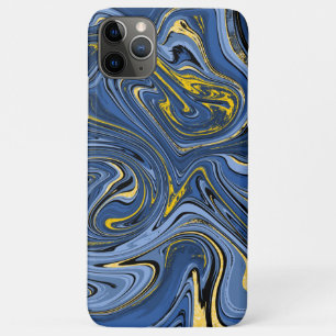 Abstrakte Wirbel aus Marmor Blau-Schwarz-Gelb-Glit Case-Mate iPhone Hülle
