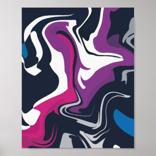 Abstrakte Wirbel Cooler und kühner Farben Poster